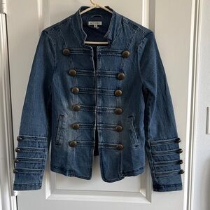 Adore Women's Dark Blue Military Jean Jacket